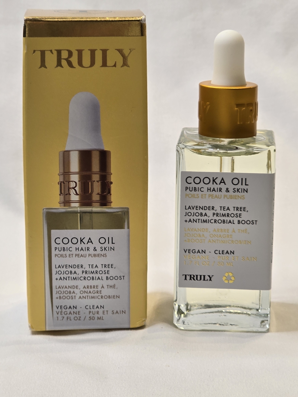 TRULY Cooka Oil for Pubic Hair & Skin - Gold and White